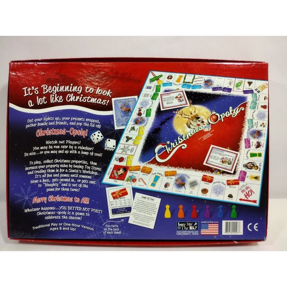 Christmas Opoly Board Game by Late for the Sky Complete Monopoly Santa Complete - Picture 9 of 10